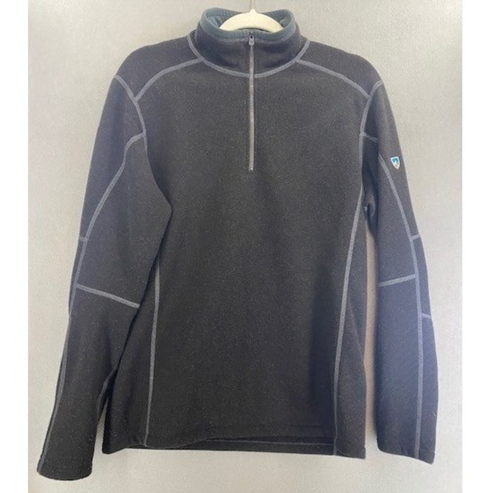 Kuhl Mens Med Black Fleece Quarter Zip Pullover Long Sleeve Outdoor Activewear‎